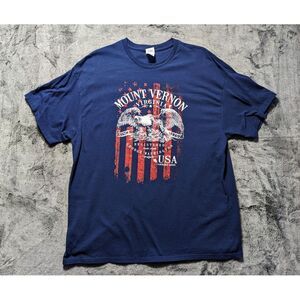 Mount Vernon Virginia Short Sleeve T Shirt Men's Size 2XL Blue
